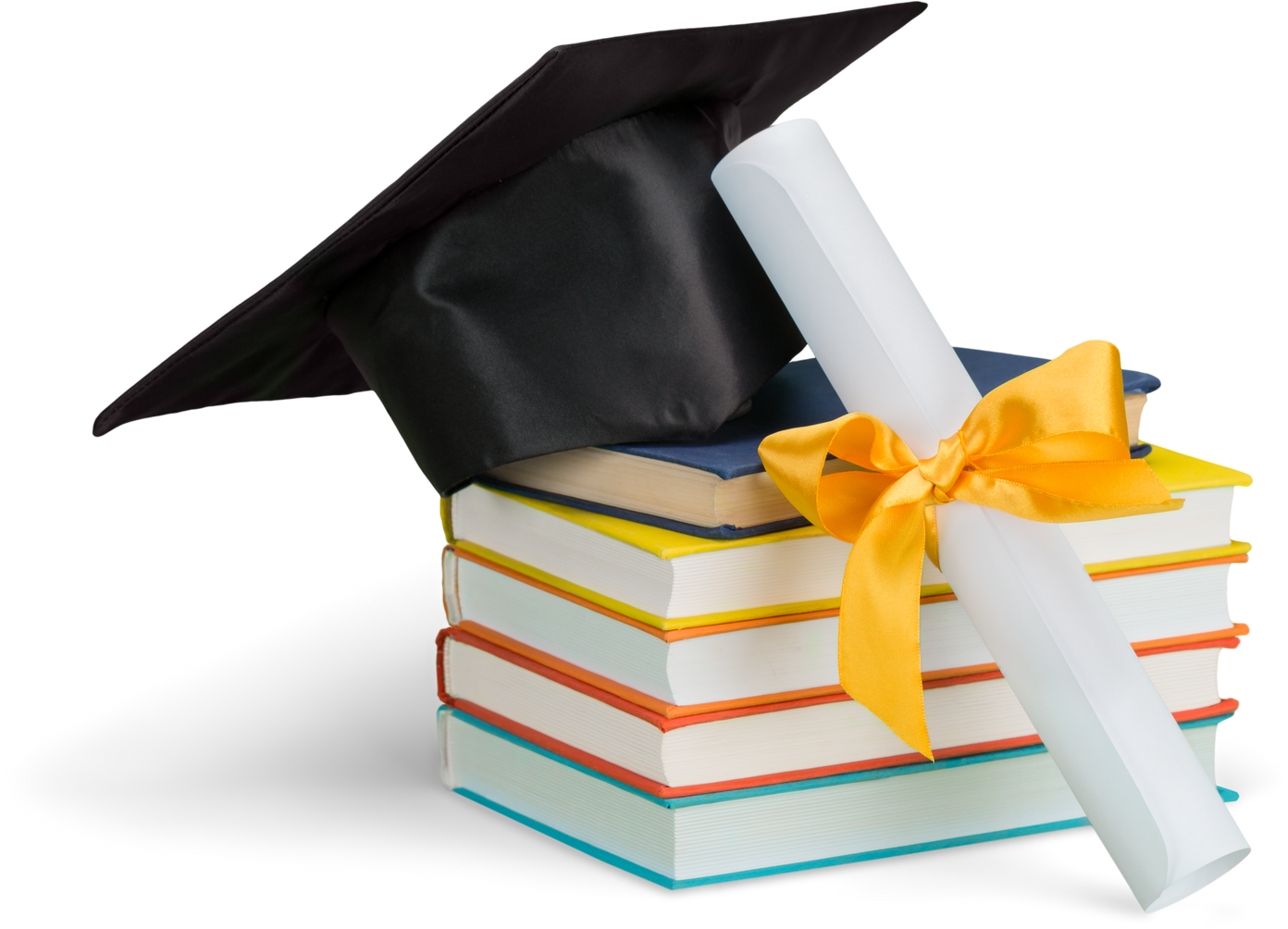 Mortarboard and Diploma with Books